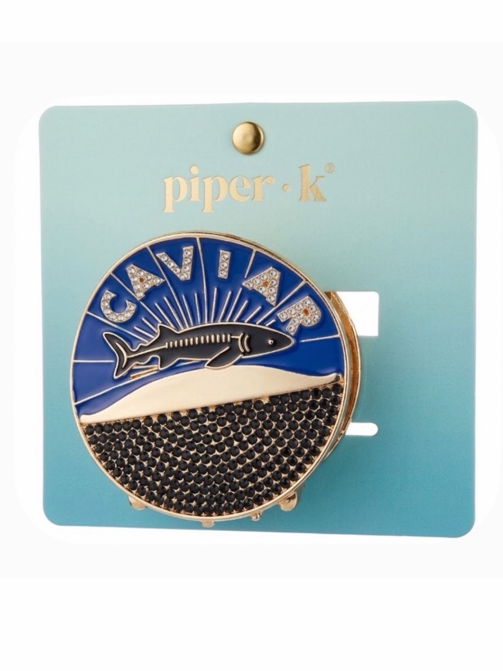 NWT ⚜️🖤⚜️ Piper K CAVIAR Bejeweled Enamel Hair Claw Clip